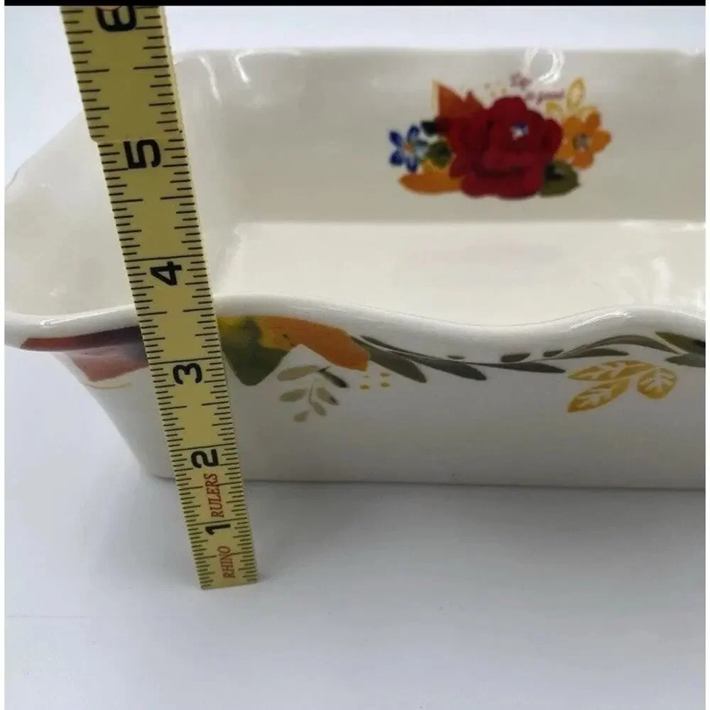 The Pioneer Woman Frontier Rose 12x8 Rectangular Ceramic Baker Dish White Floral